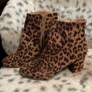 Leopard print booties